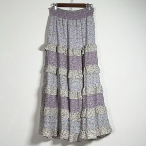 Storia Lavender and Cream Maxi Skirt